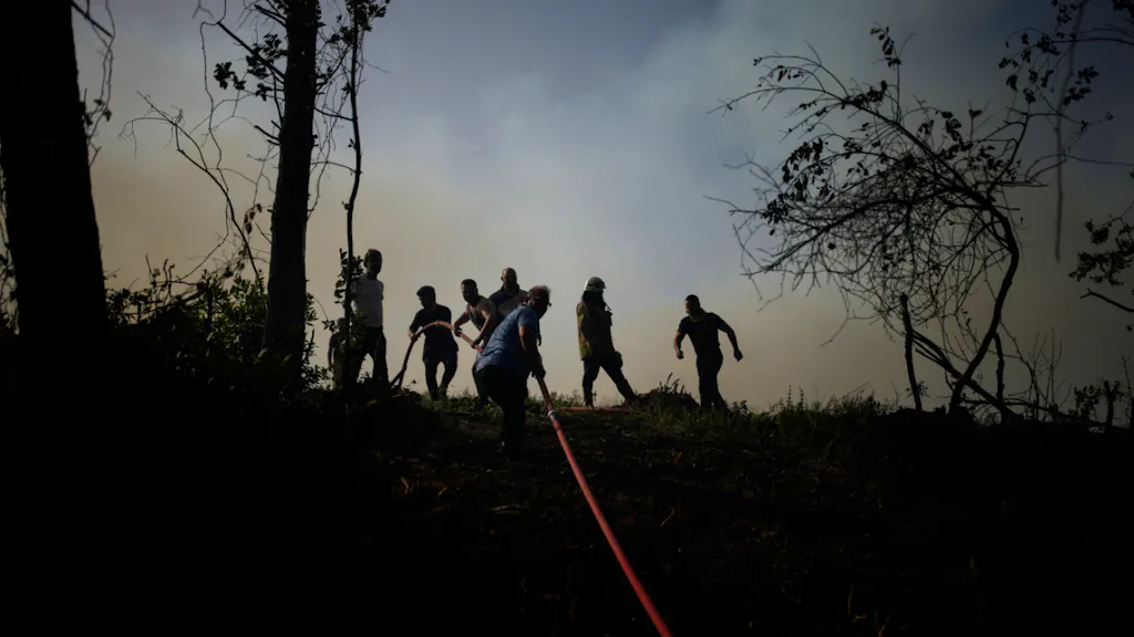 Turkish Fire Department Fights Wildfires in Antalya