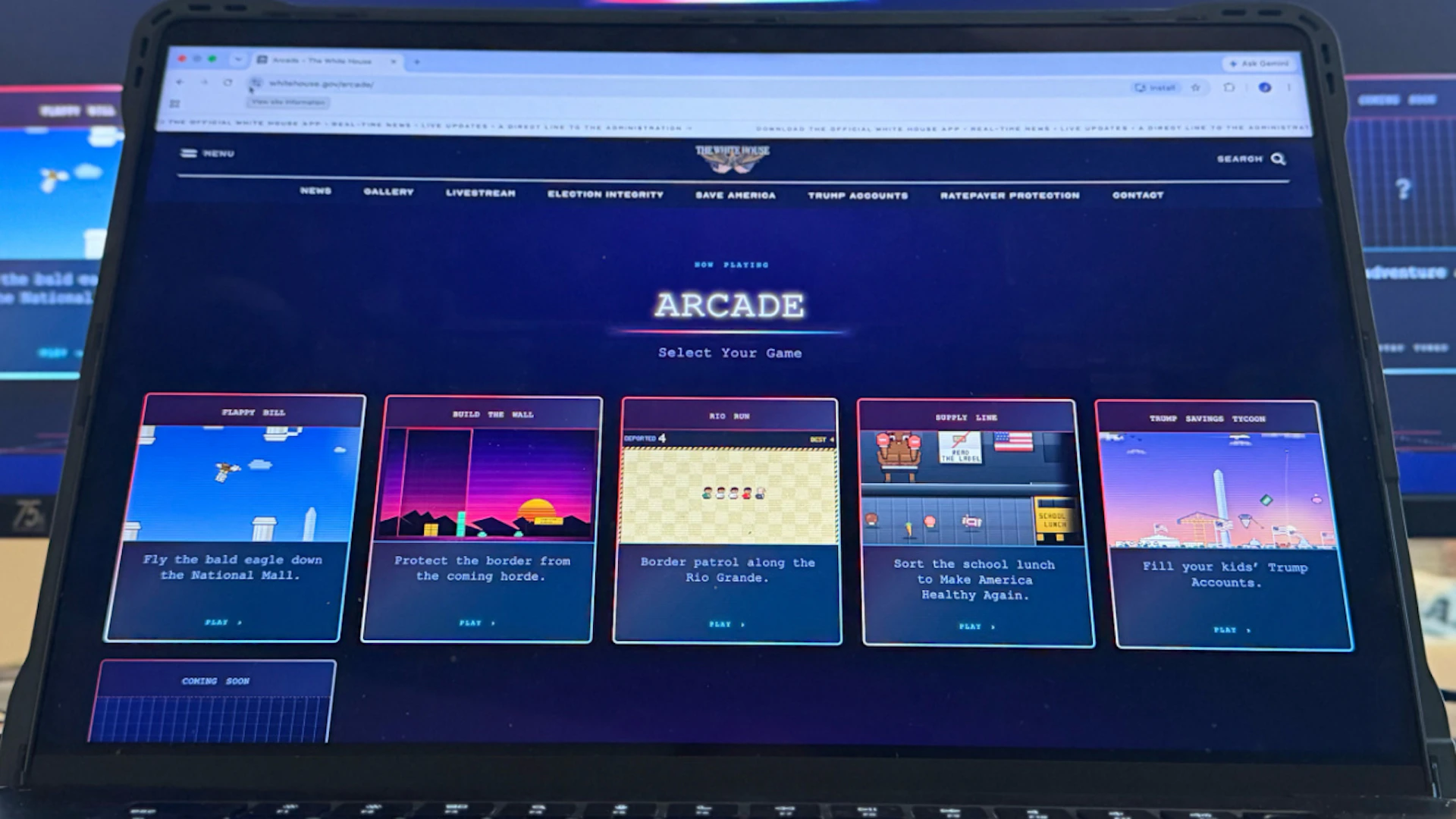 ARCHIVE – A White House website featuring video games is displayed on a computer screen. Photo: Jon Elswick/AP/dpa