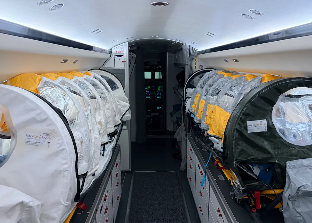 Here's how a Rega Ebola special transport works